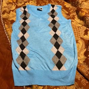 Turquoise ,Black and Gray. Boys sweater size 14/16